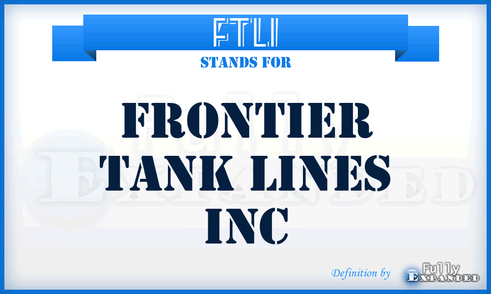 FTLI - Frontier Tank Lines Inc
