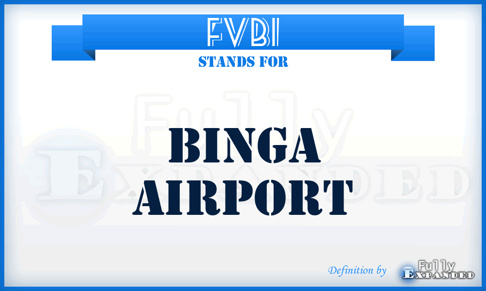 FVBI - Binga airport