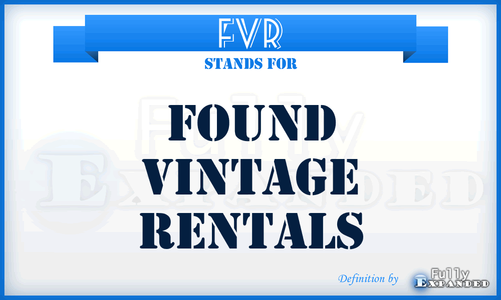 FVR - Found Vintage Rentals
