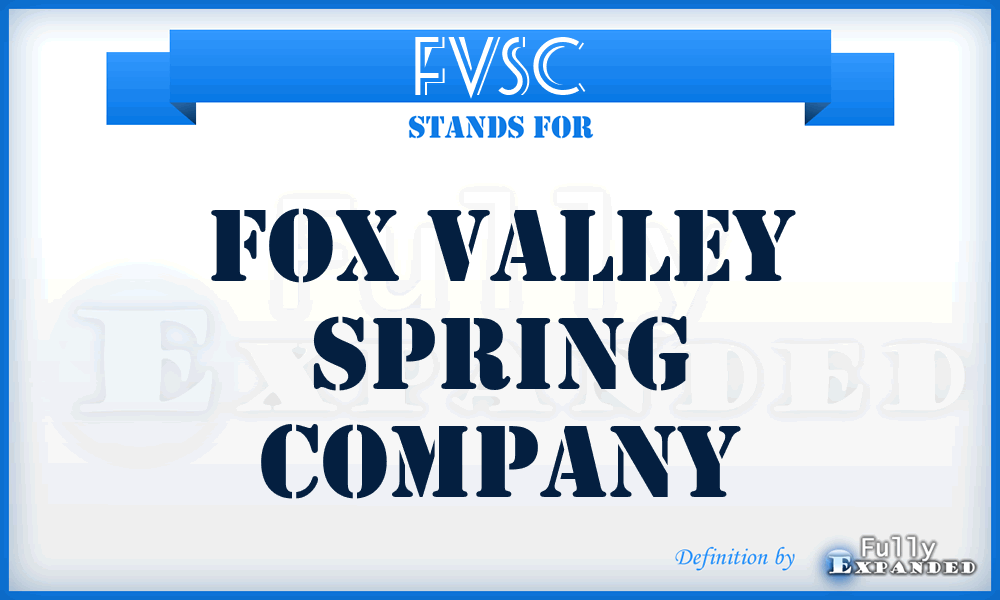 FVSC - Fox Valley Spring Company
