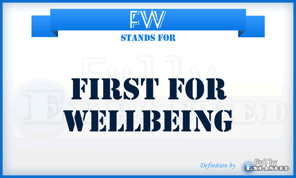 FW - First for Wellbeing