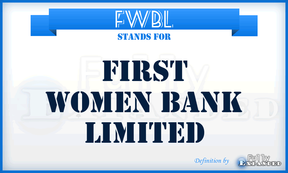 FWBL - First Women Bank Limited