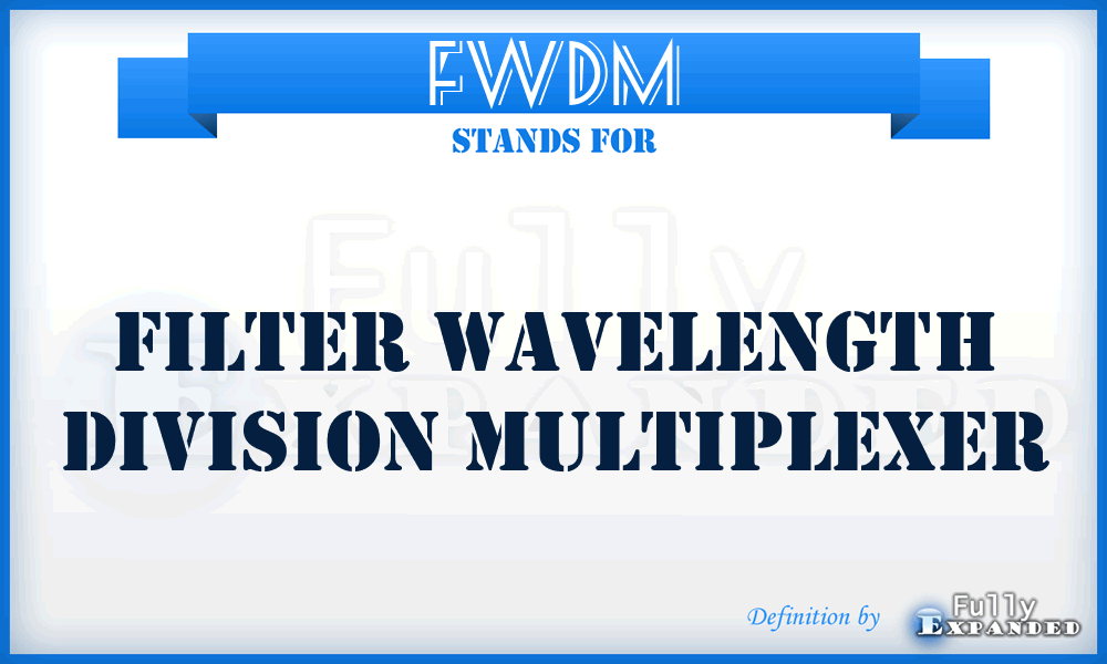 FWDM - Filter Wavelength Division Multiplexer