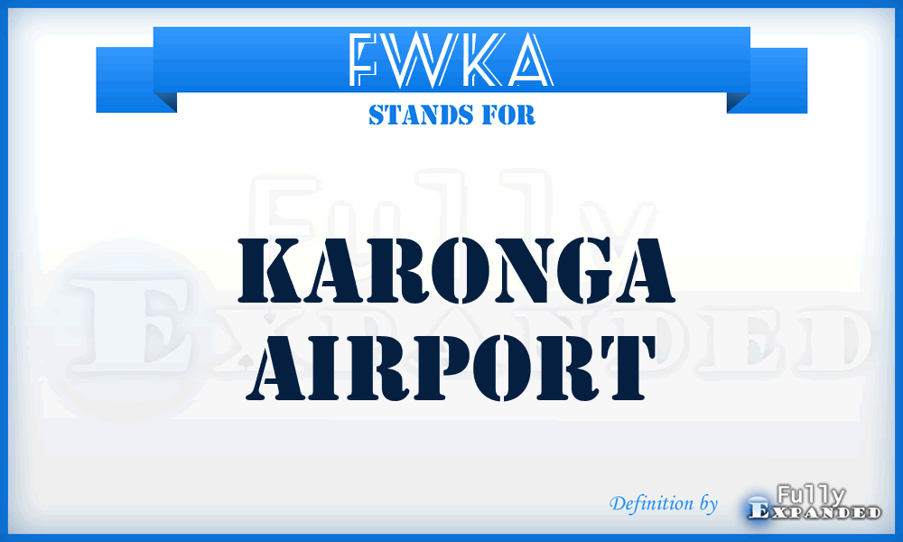FWKA - Karonga airport