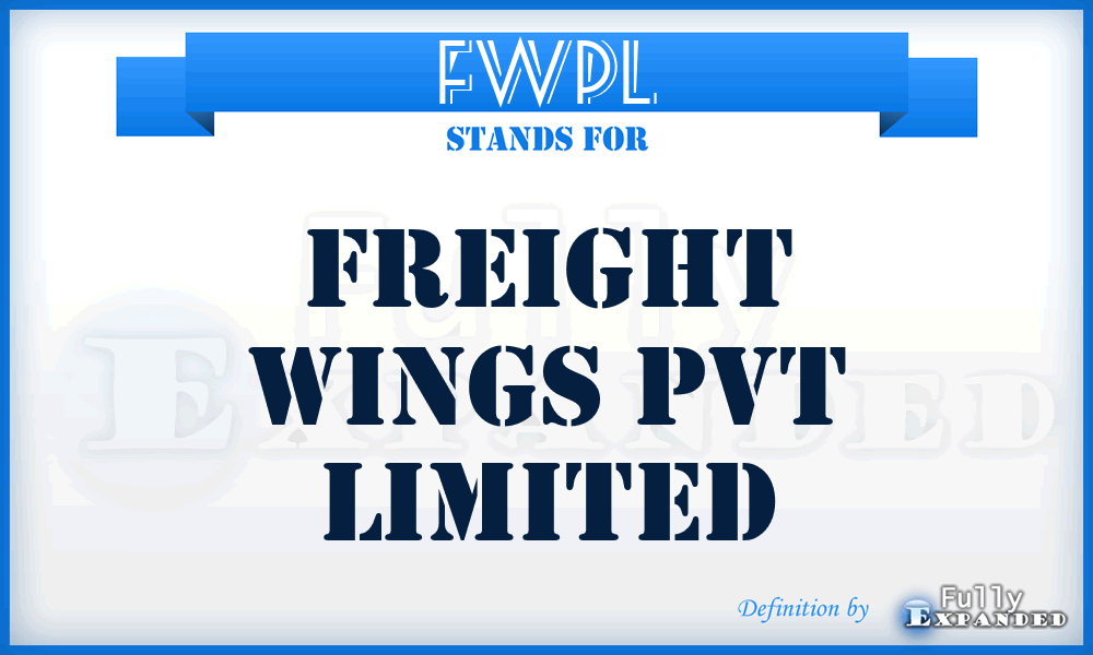 FWPL - Freight Wings Pvt Limited