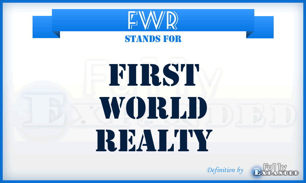 FWR - First World Realty