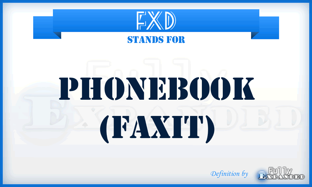 FXD - Phonebook (FAXit)
