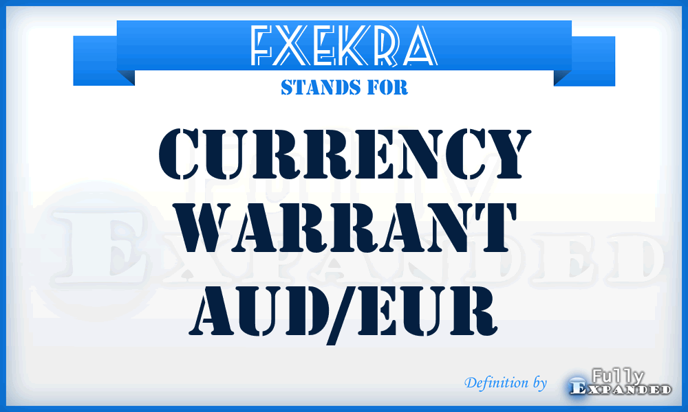 FXEKRA - Currency Warrant Aud/eur
