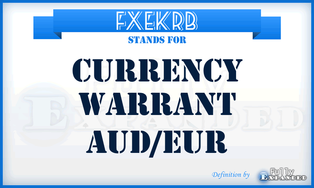 FXEKRB - Currency Warrant Aud/eur