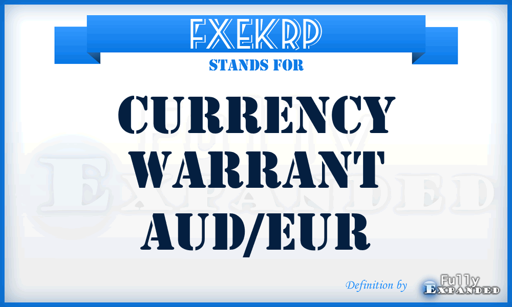 FXEKRP - Currency Warrant Aud/eur