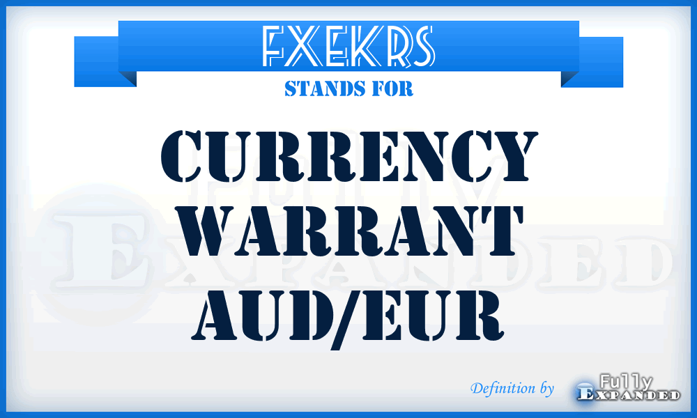 FXEKRS - Currency Warrant Aud/eur
