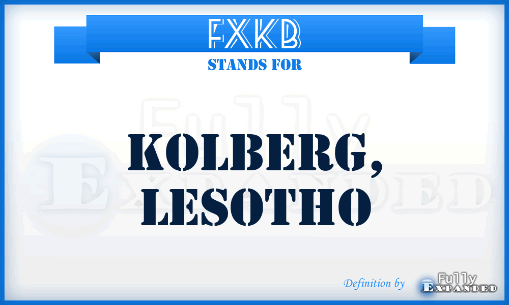 FXKB - Kolberg, Lesotho