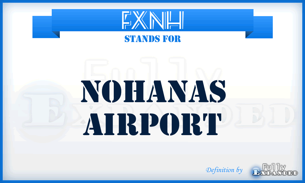 FXNH - Nohanas airport