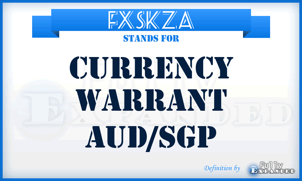 FXSKZA - Currency Warrant Aud/sgp
