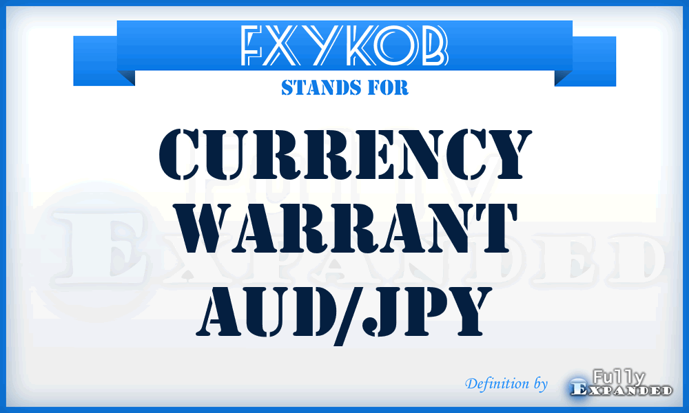 FXYKOB - Currency Warrant Aud/jpy