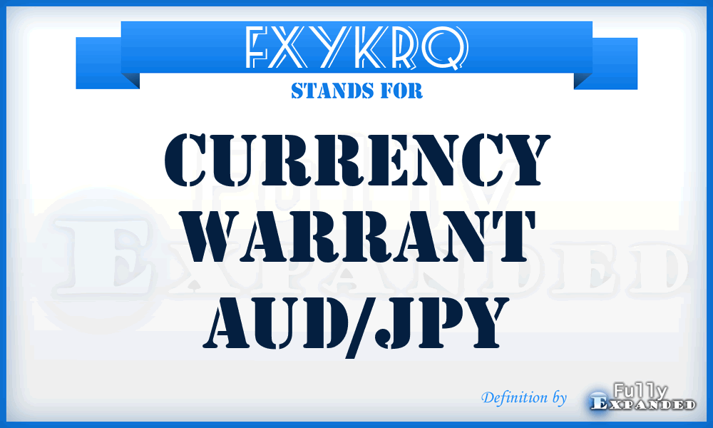 FXYKRQ - Currency Warrant Aud/jpy