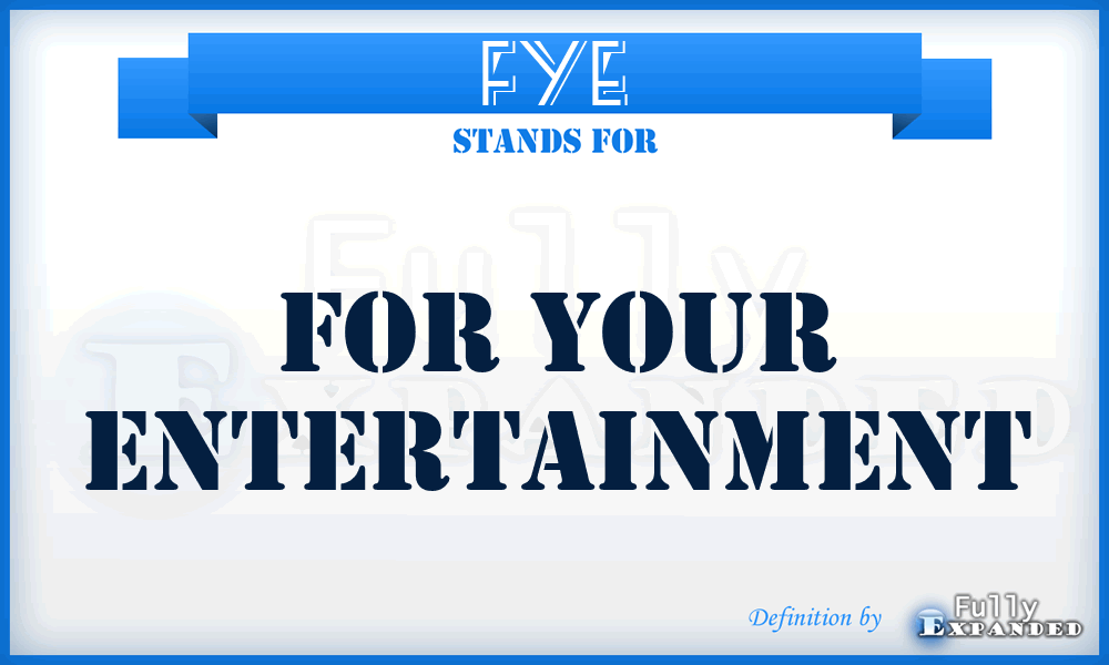 FYE - For Your Entertainment