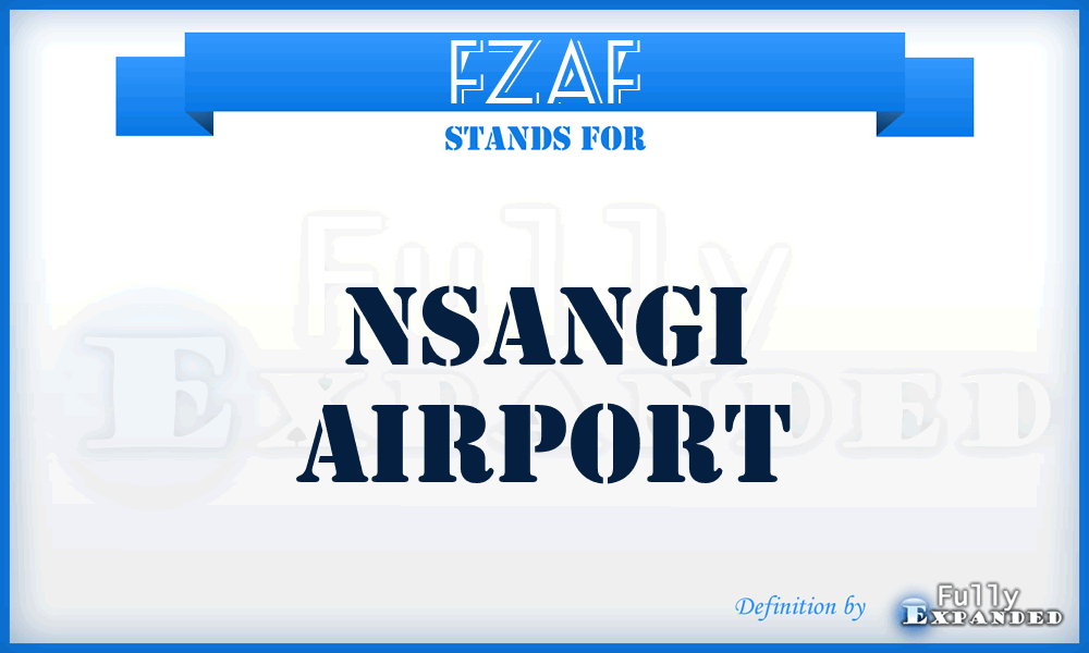 FZAF - Nsangi airport