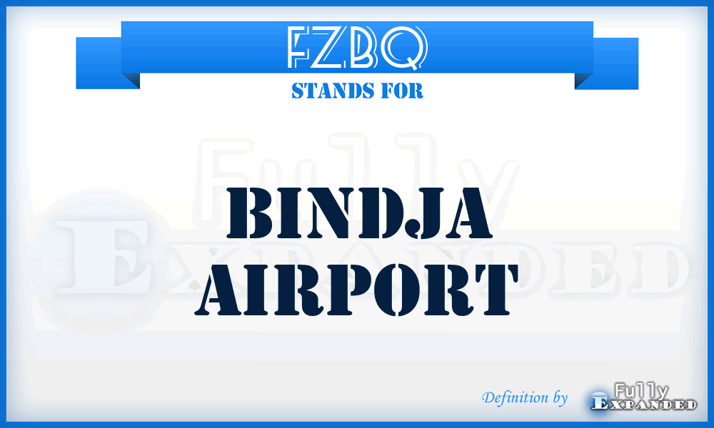 FZBQ - Bindja airport