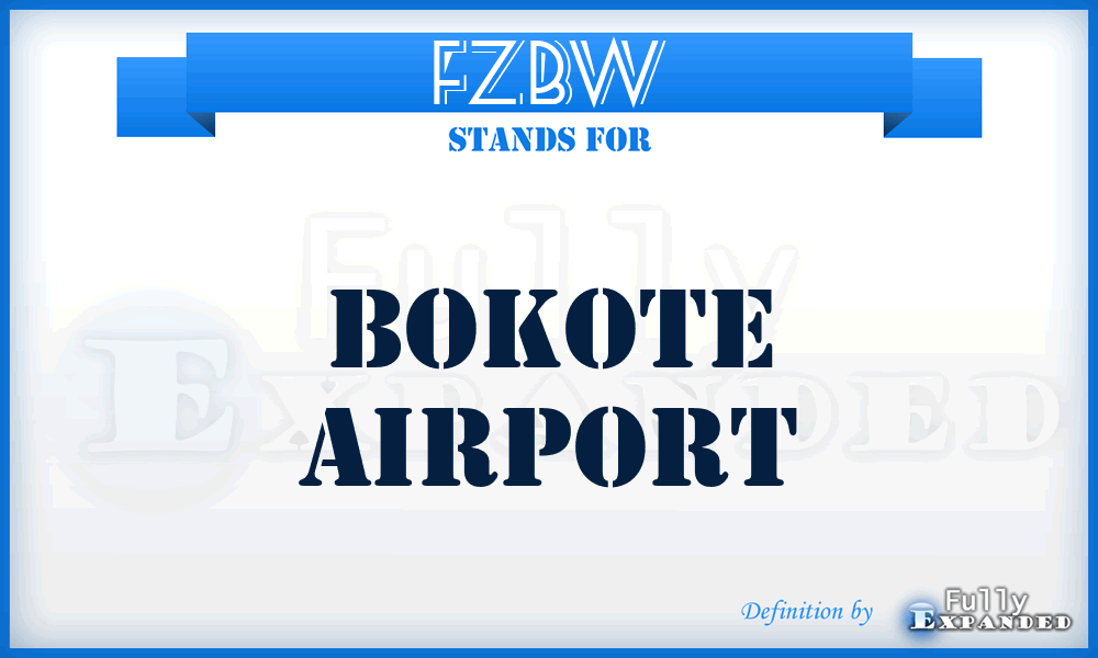 FZBW - Bokote airport
