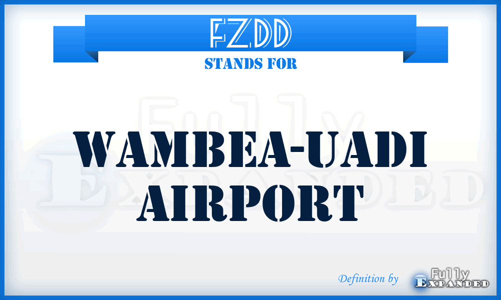 FZDD - Wambea-Uadi airport