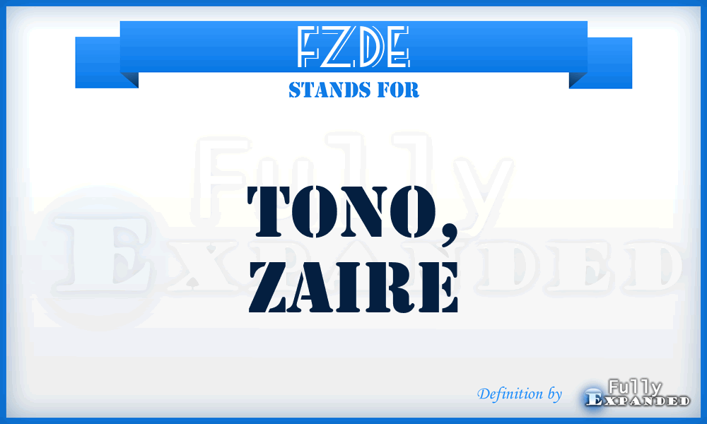 FZDE - Tono, Zaire