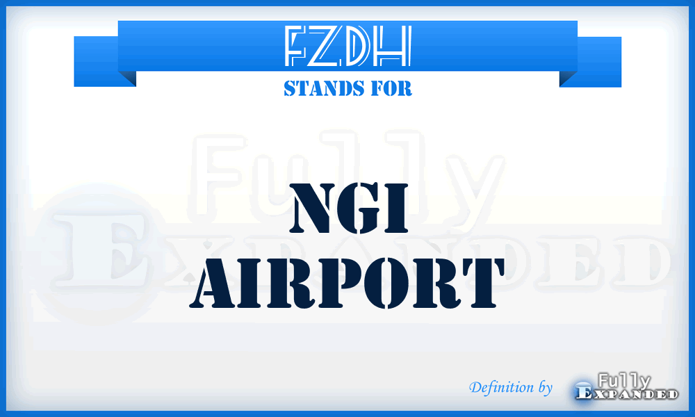 FZDH - Ngi airport