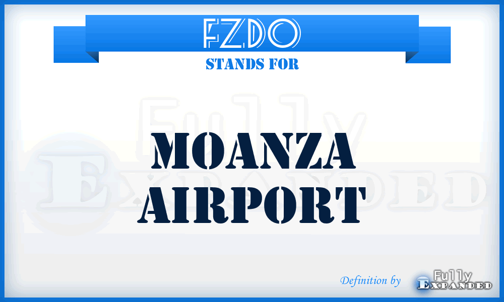 FZDO - Moanza airport