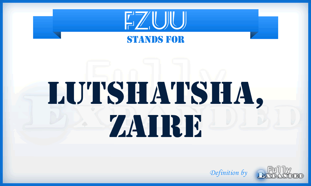 FZUU - Lutshatsha, Zaire