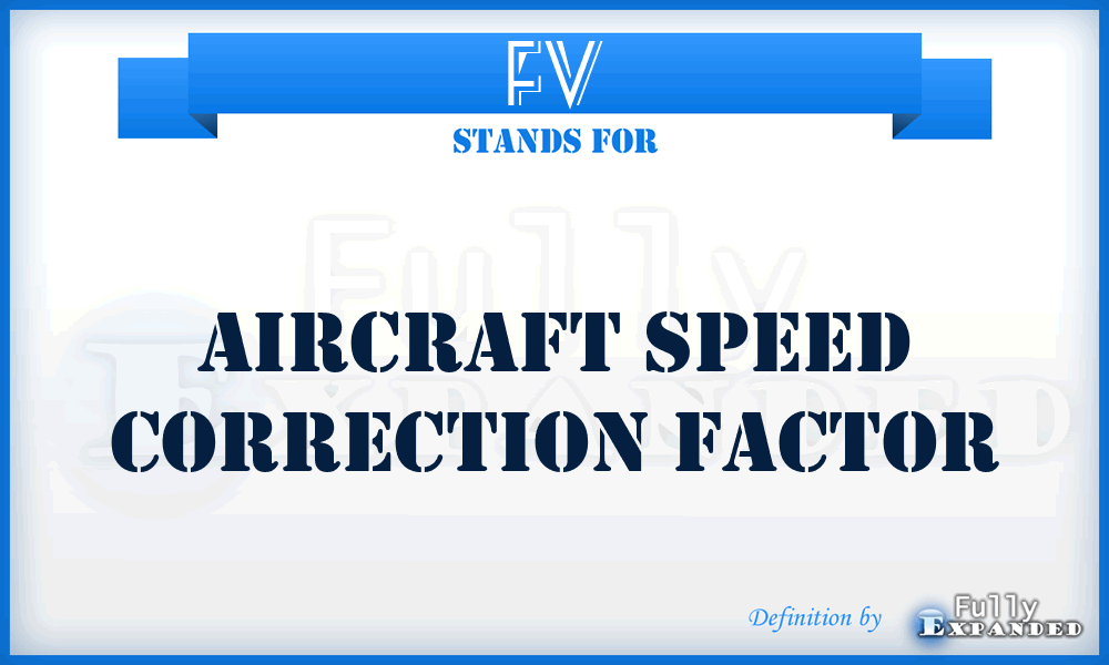 Fv - aircraft speed correction factor