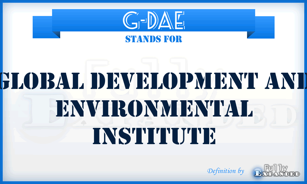 G-DAE - Global Development and Environmental Institute