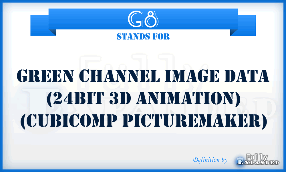 G8 - Green channel image data (24bit 3D animation) (Cubicomp PictureMaker)