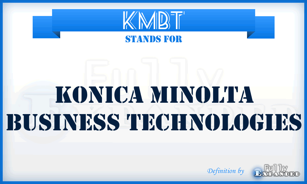 KMBT - Konica Minolta Business Technologies