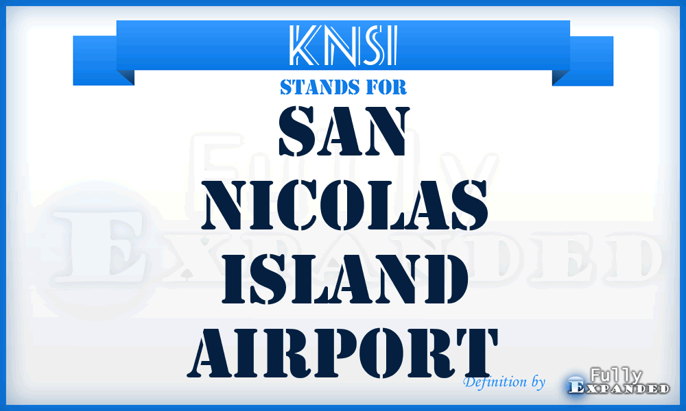 KNSI - San Nicolas Island airport