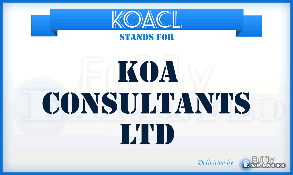 KOACL - KOA Consultants Ltd