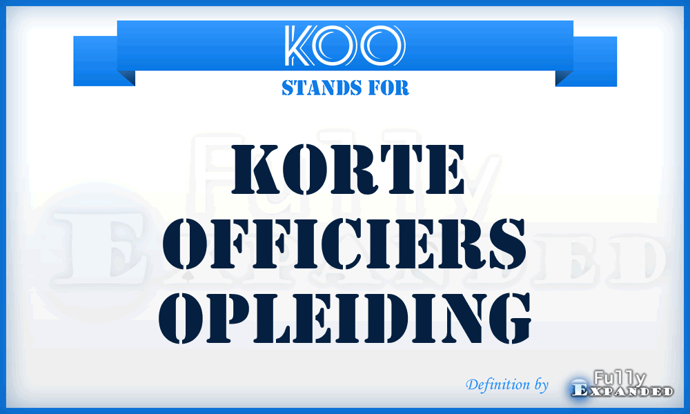 KOO - Korte Officiers Opleiding