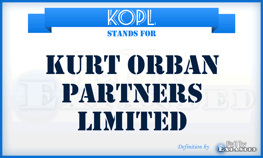 KOPL - Kurt Orban Partners Limited