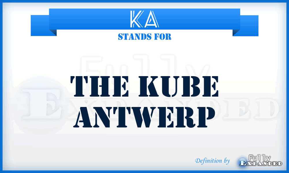 KA - The Kube Antwerp