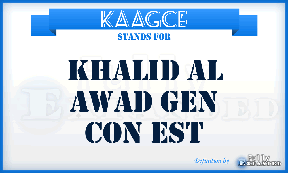 KAAGCE - Khalid Al Awad Gen Con Est