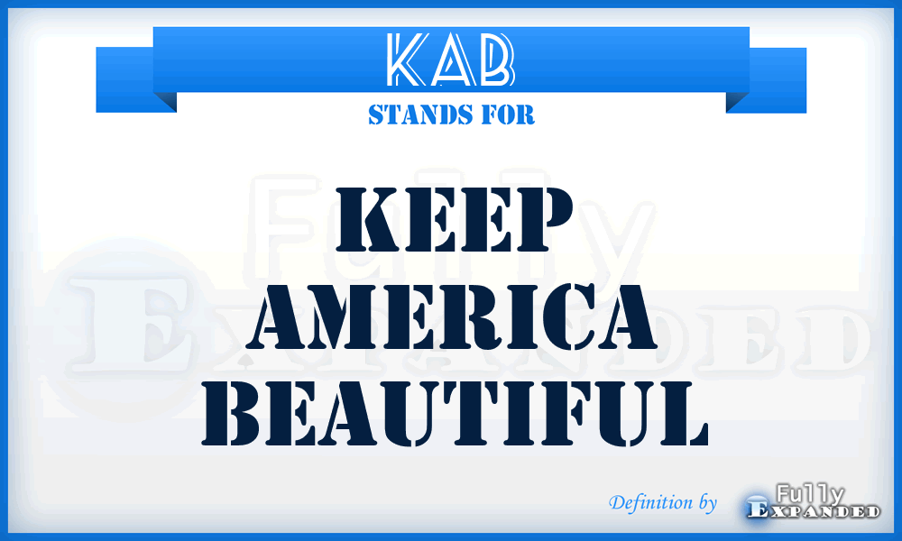 KAB - Keep America Beautiful