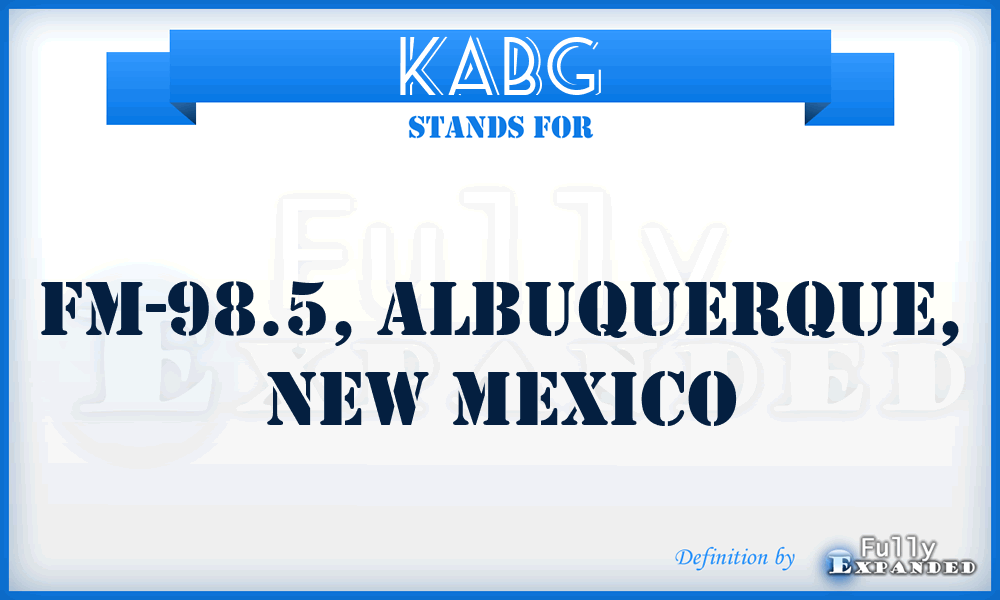 KABG - FM-98.5, Albuquerque, New Mexico