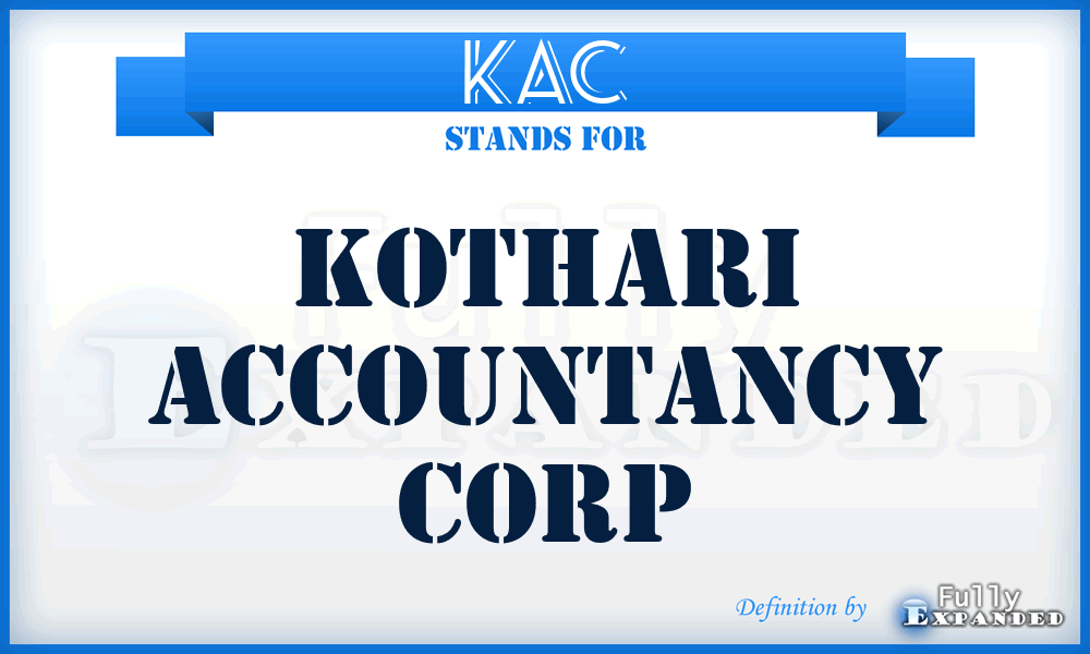 KAC - Kothari Accountancy Corp