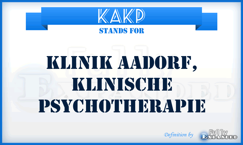 KAKP - Klinik Aadorf, Klinische Psychotherapie