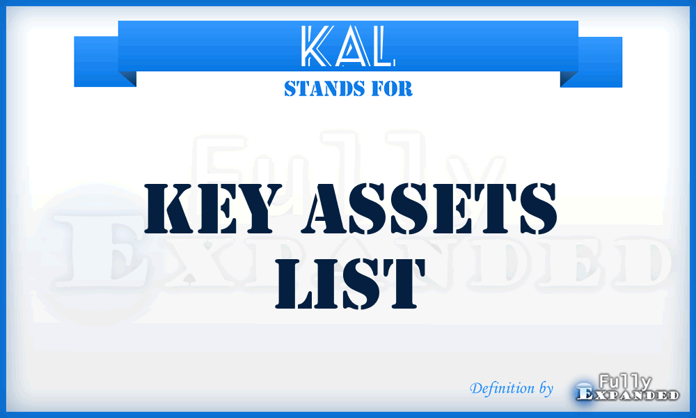 KAL - key assets list