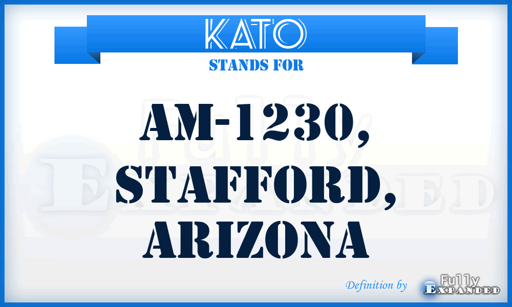 KATO - AM-1230, Stafford, Arizona