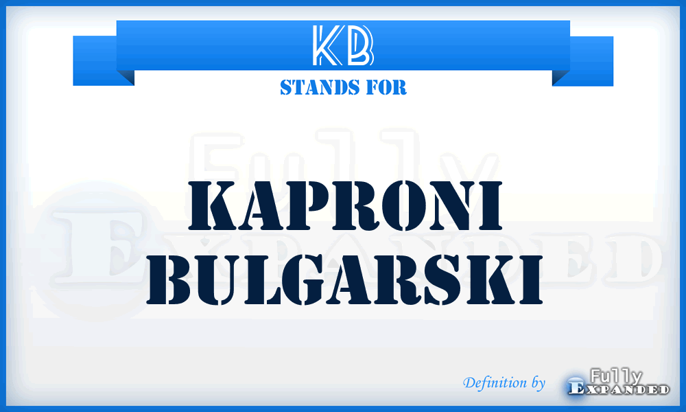 KB - Kaproni Bulgarski