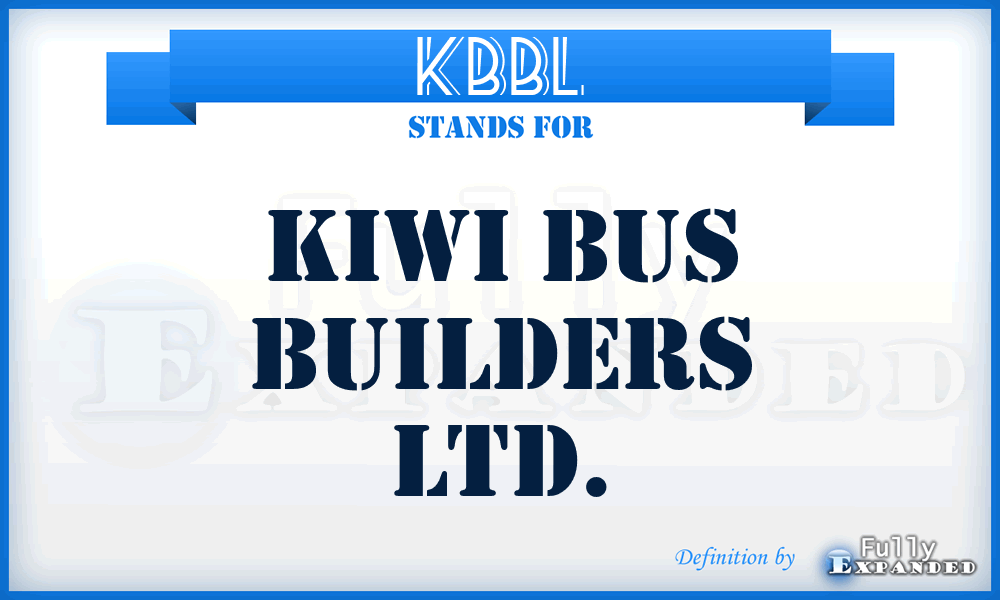 KBBL - Kiwi Bus Builders Ltd.