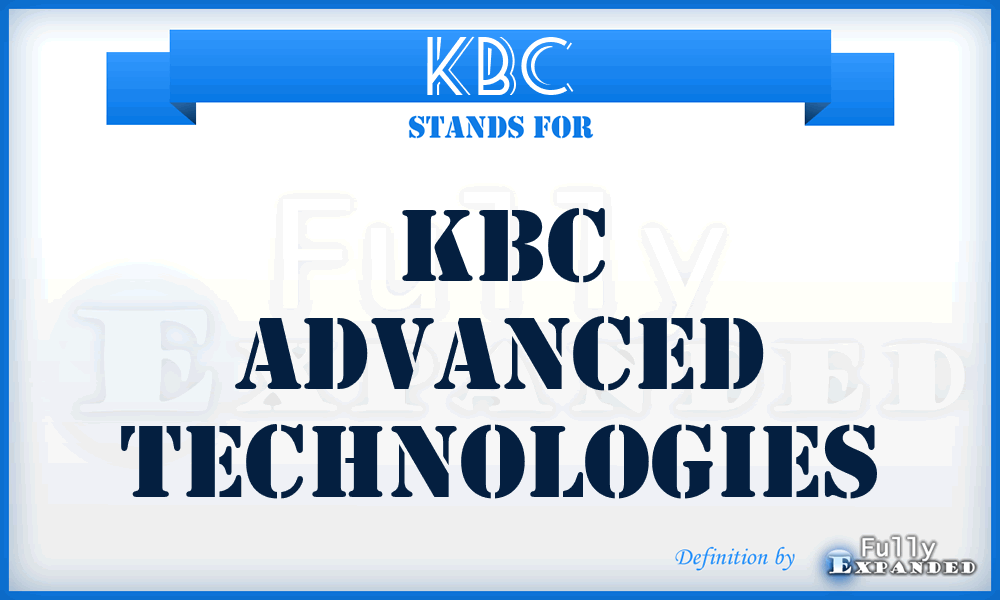 KBC - KBC Advanced Technologies