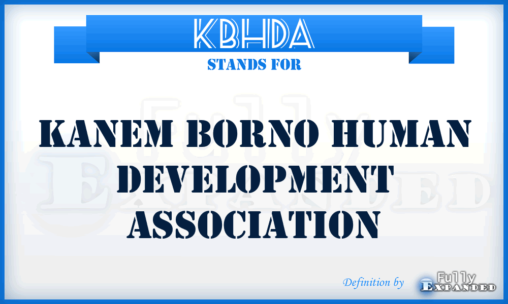 KBHDA - Kanem Borno Human Development Association