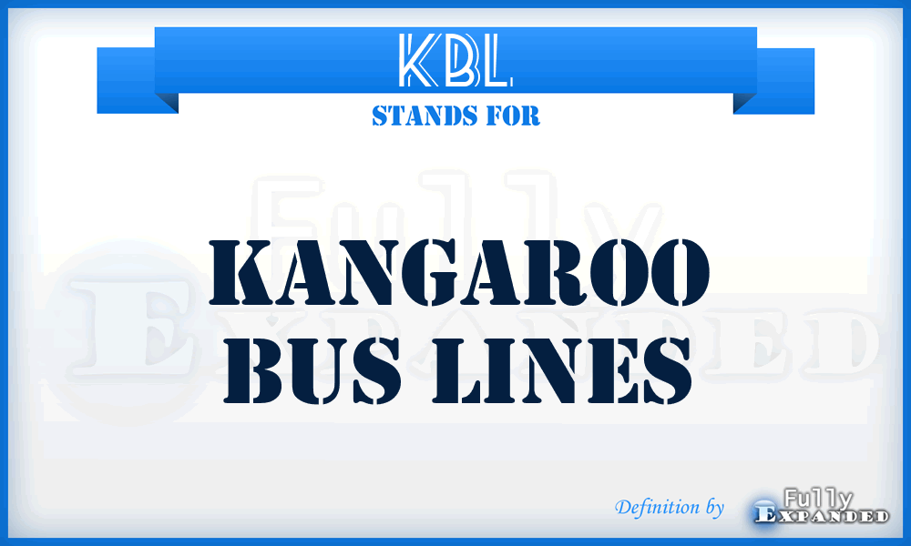 KBL - Kangaroo Bus Lines